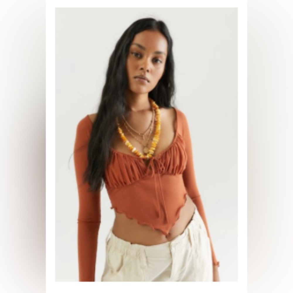 Urban Outfitters Clara Long Sleeve Babydoll Top